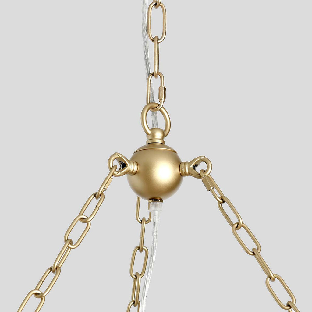 Wood Beaded Round Chandelier