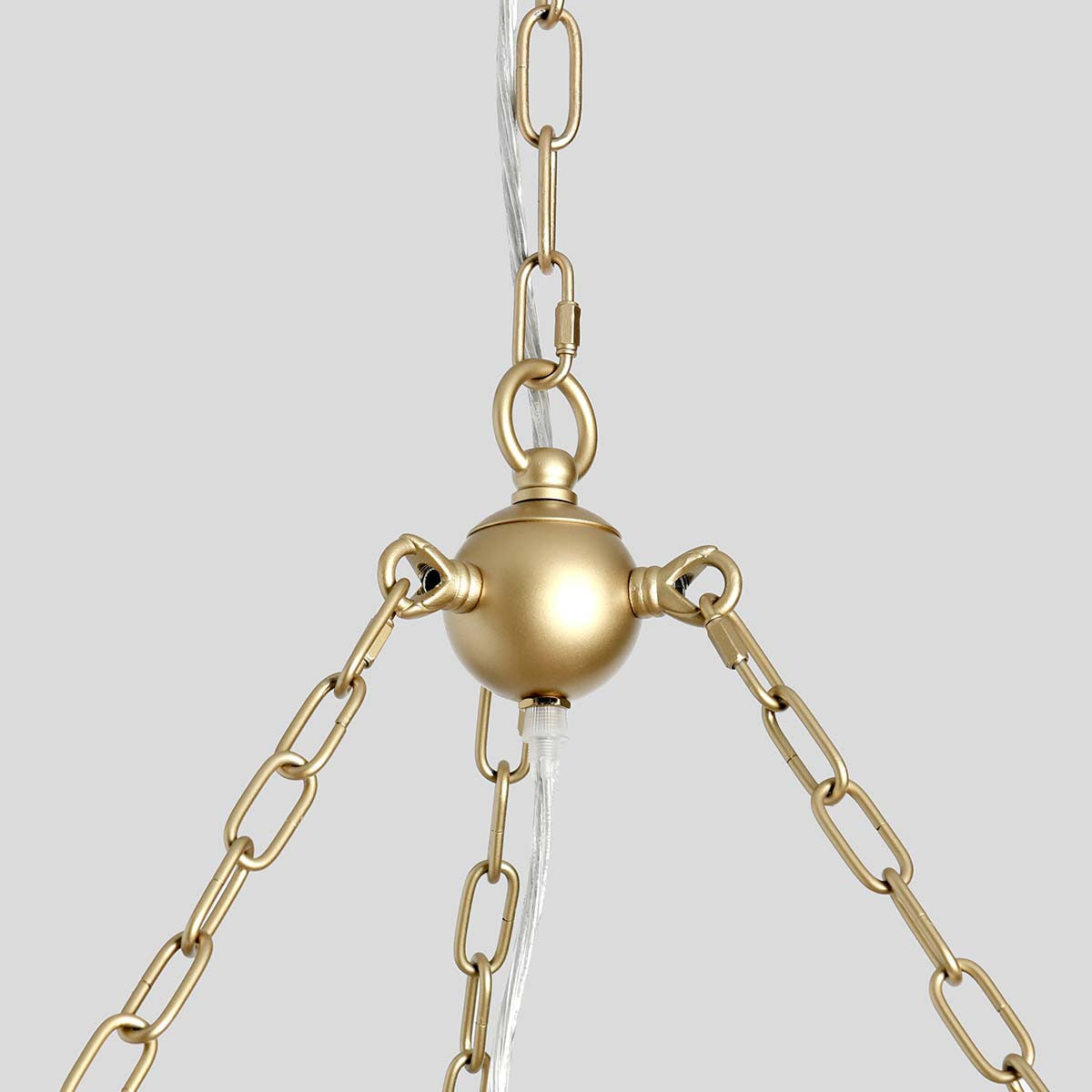 Wood Beaded Round Chandelier