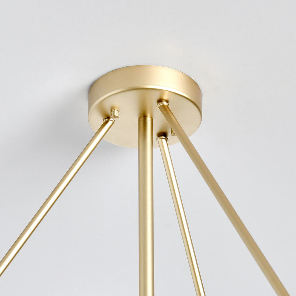 Gold Iron Glass Round Chandelier
