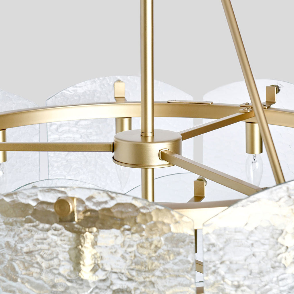 Gold Iron Glass Round Chandelier