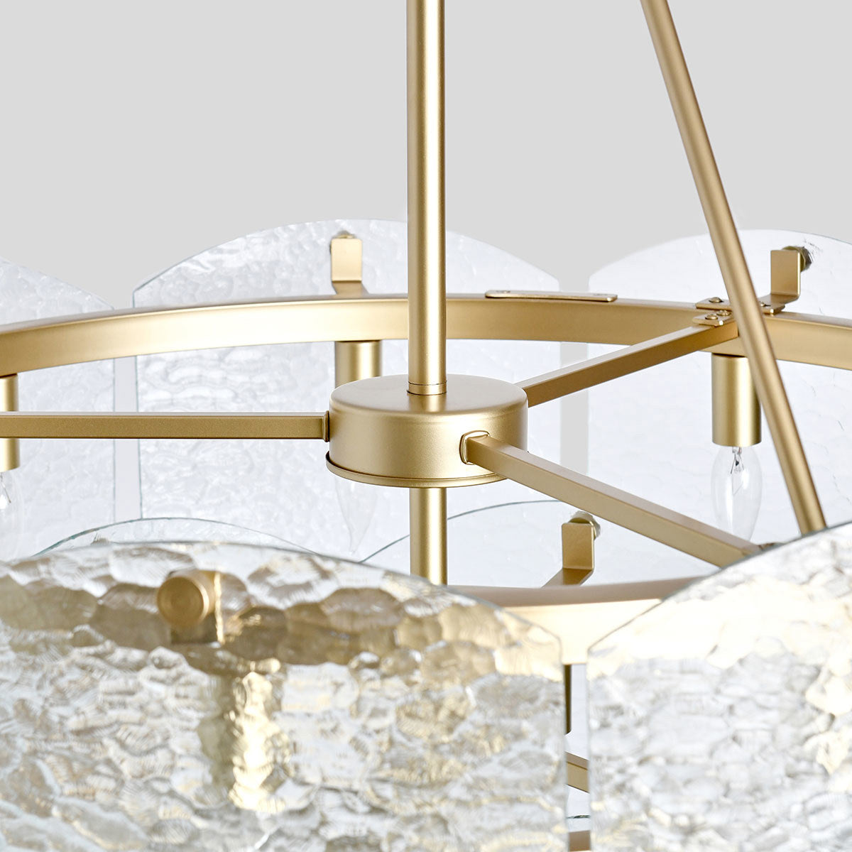 Gold Iron Glass Round Chandelier