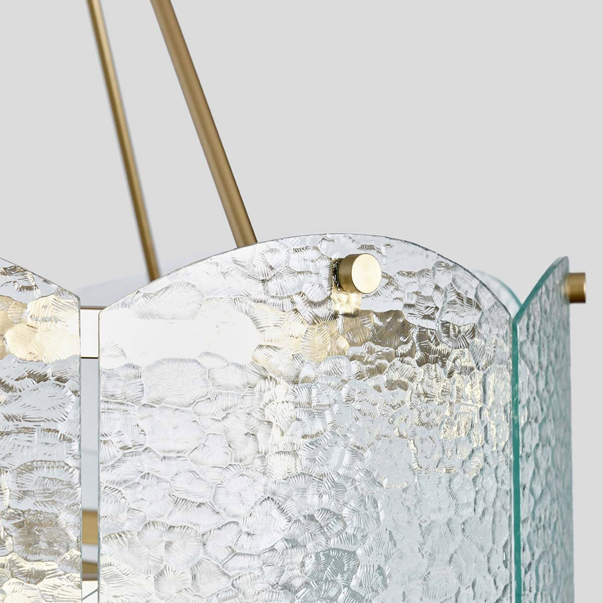 Gold Iron Glass Round Chandelier