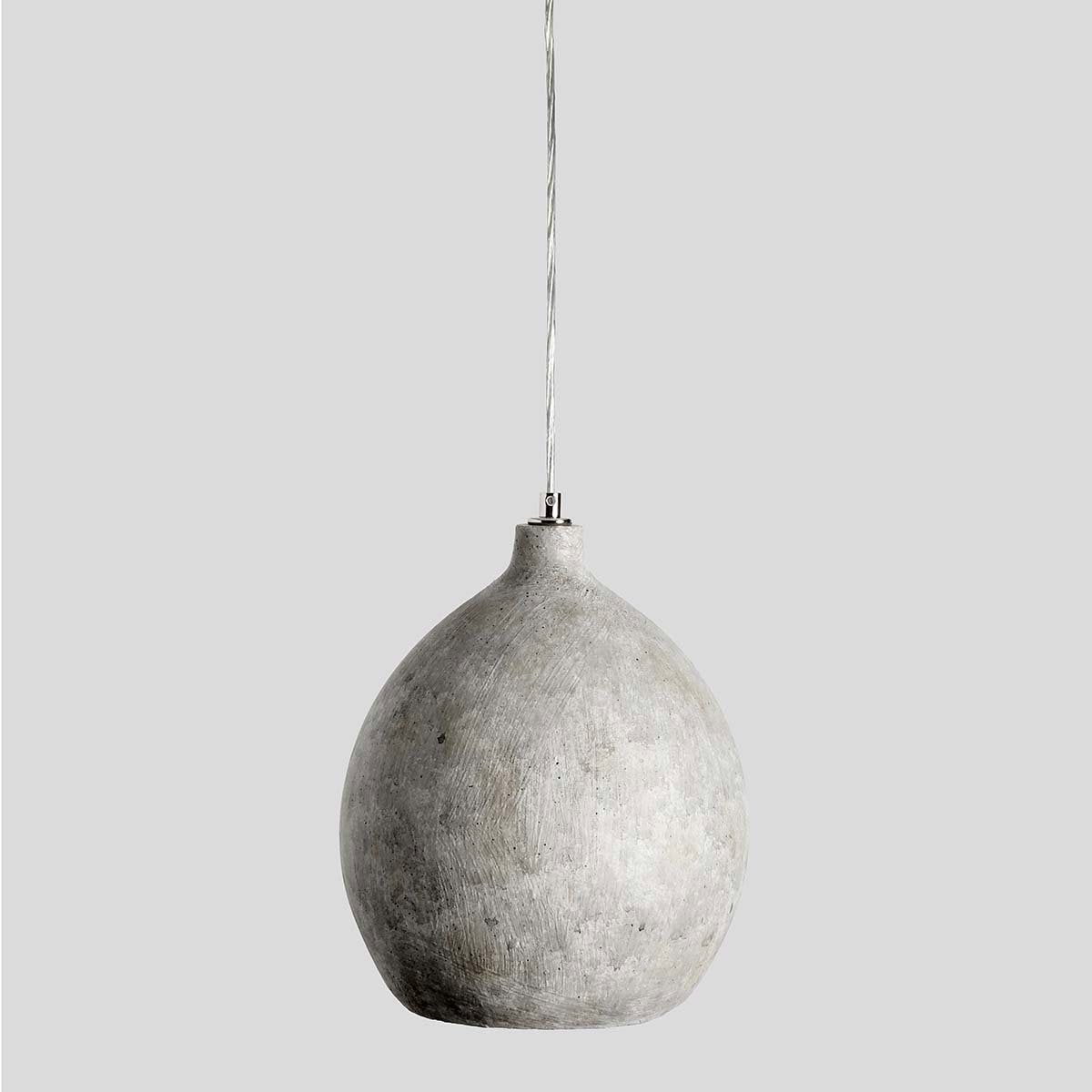 Deep Gray Concrete Round Pendant