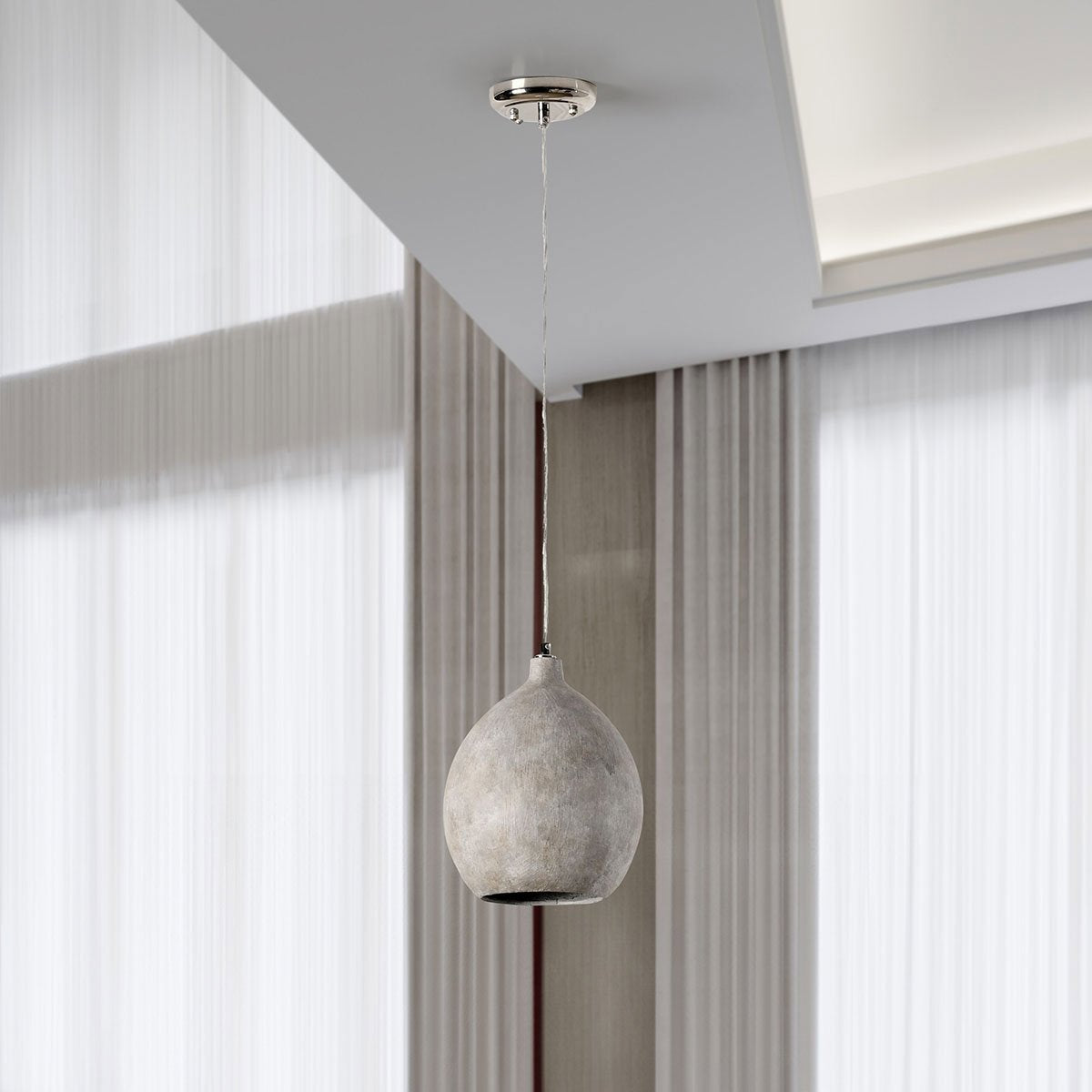 Deep Gray Concrete Round Pendant