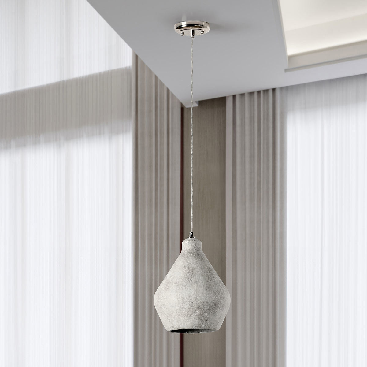 Industrial Elegance Concrete Round Pendant
