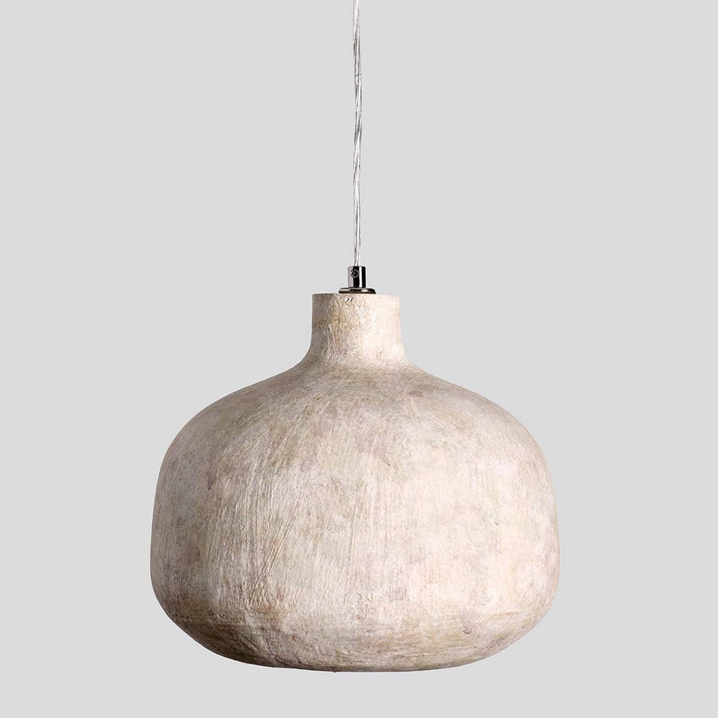 Antique White Concrete Round Pendant