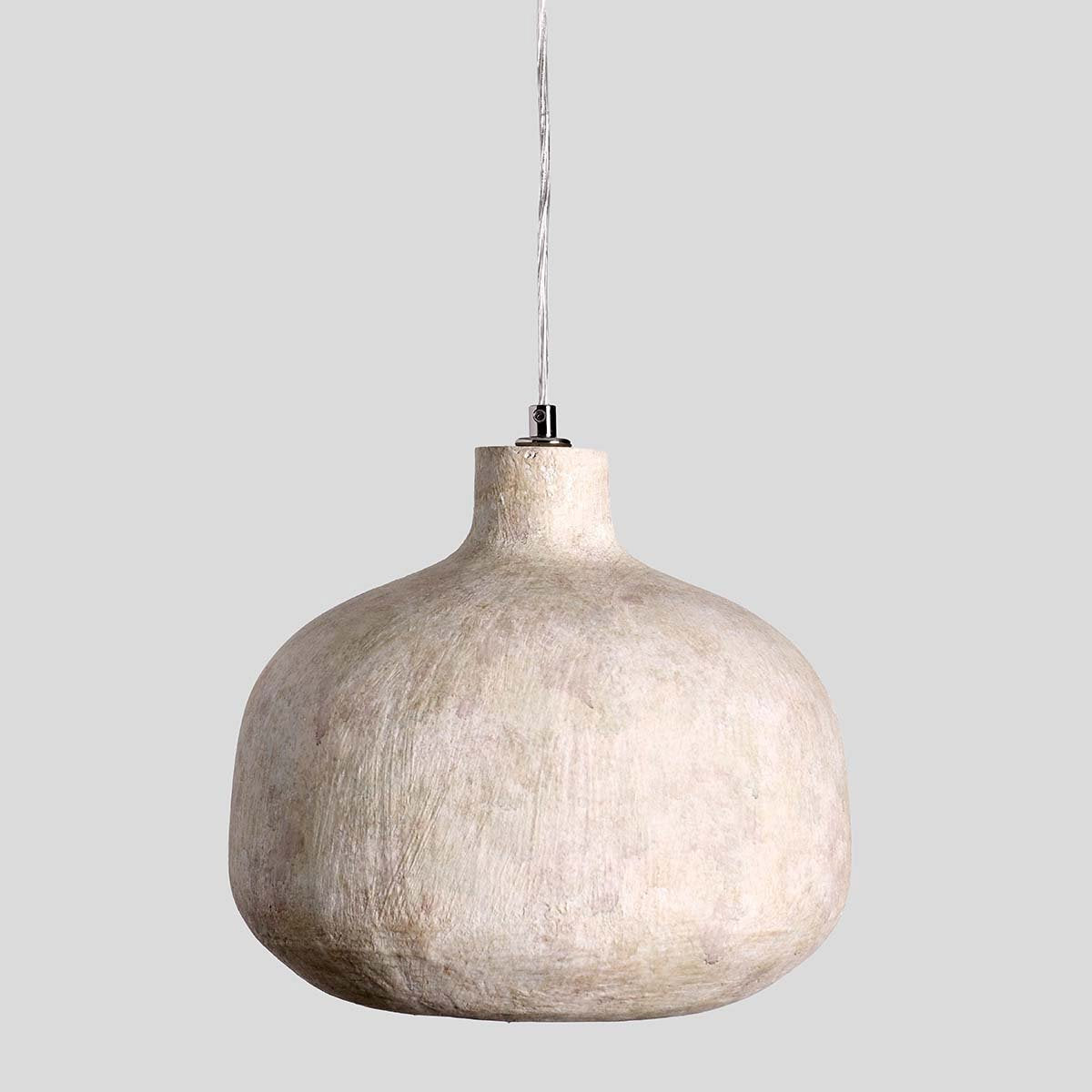 Antique White Concrete Round Pendant