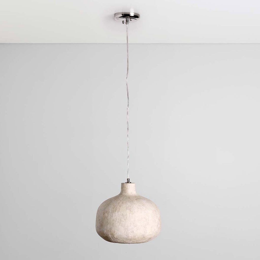 Antique White Concrete Round Pendant