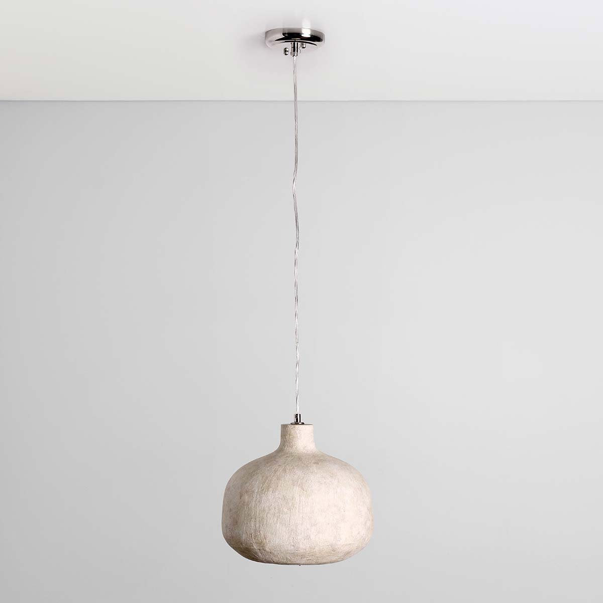 Antique White Concrete Round Pendant