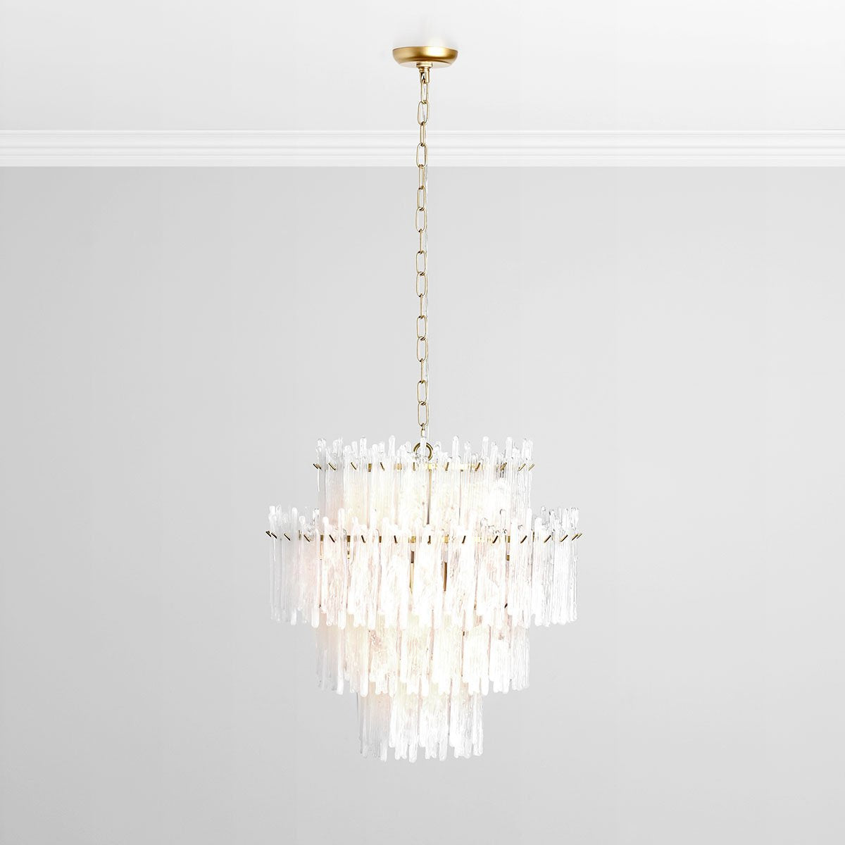 Sleek Glass Round Chandelier