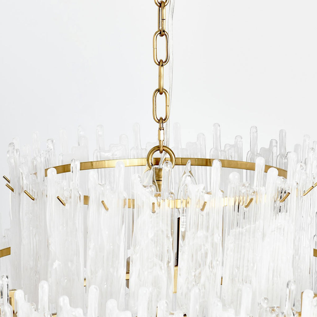 Sleek Glass Round Chandelier