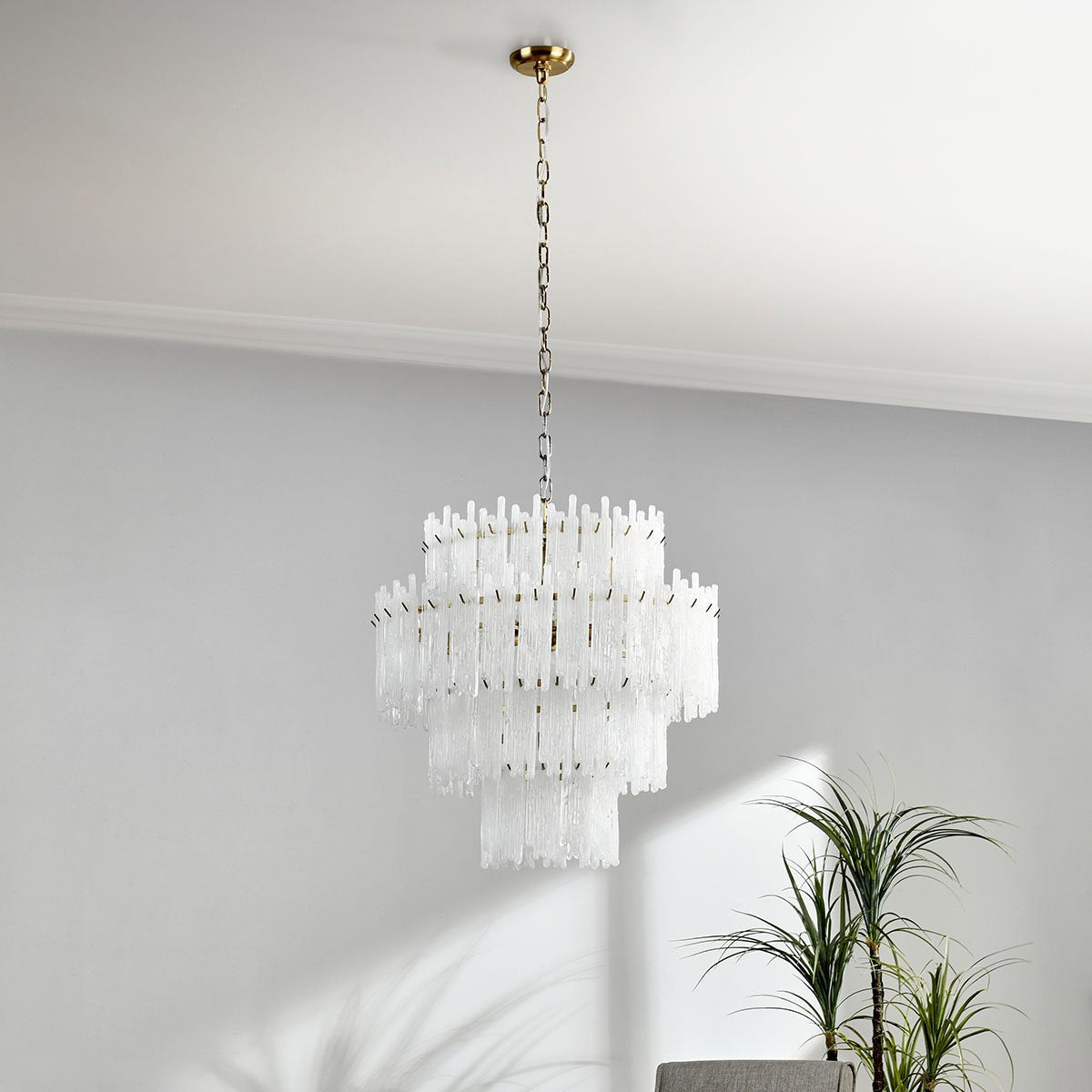 Sleek Glass Round Chandelier