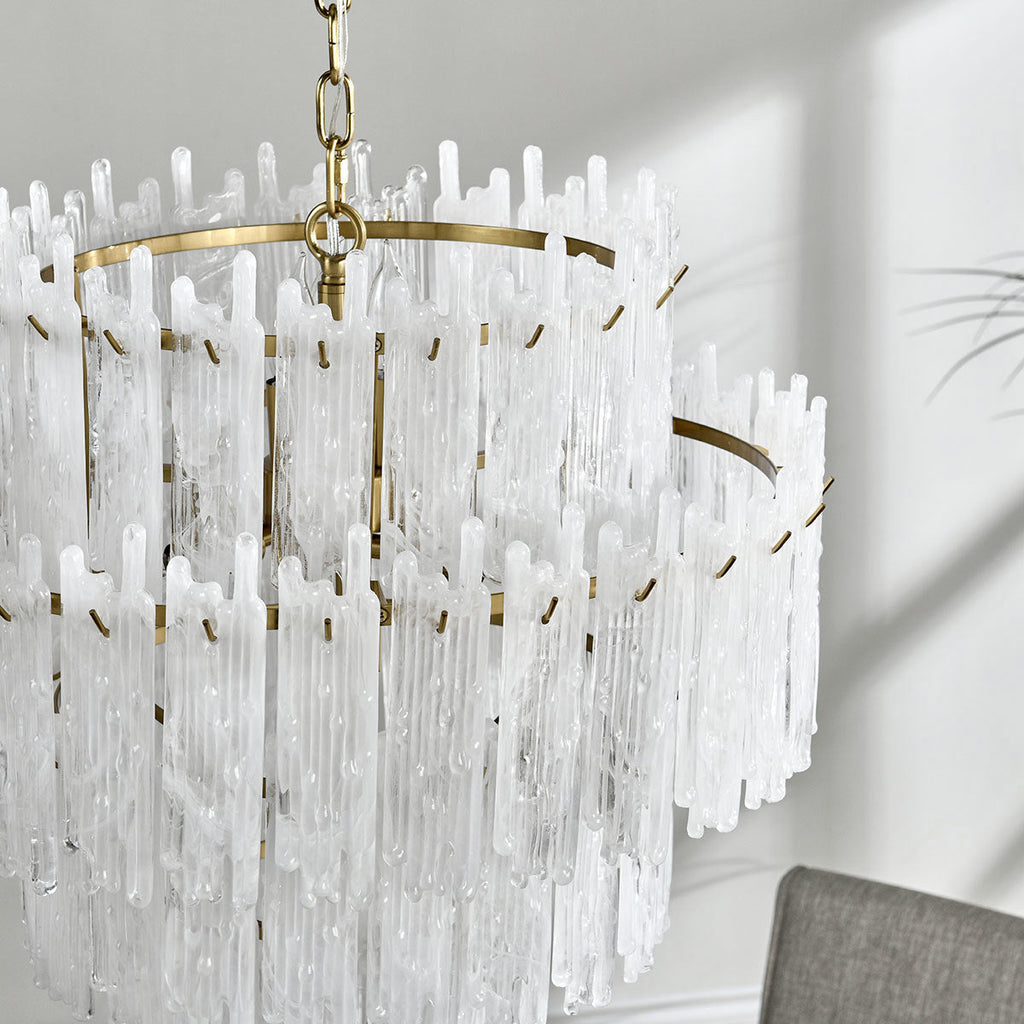 Sleek Glass Round Chandelier