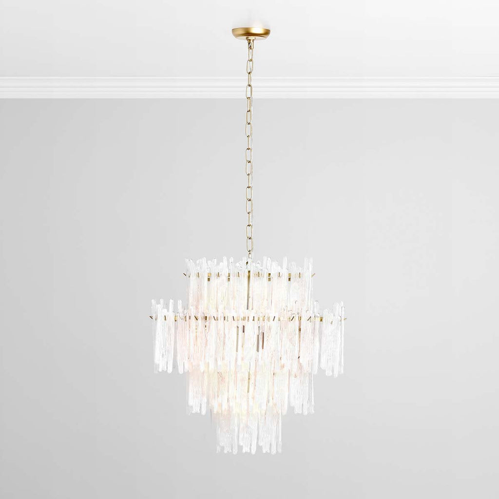Sleek Glass Square Chandelier