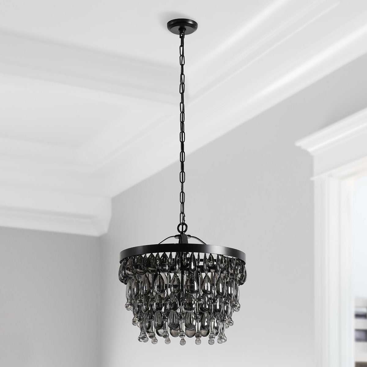 Compact Glass Round Chandelier