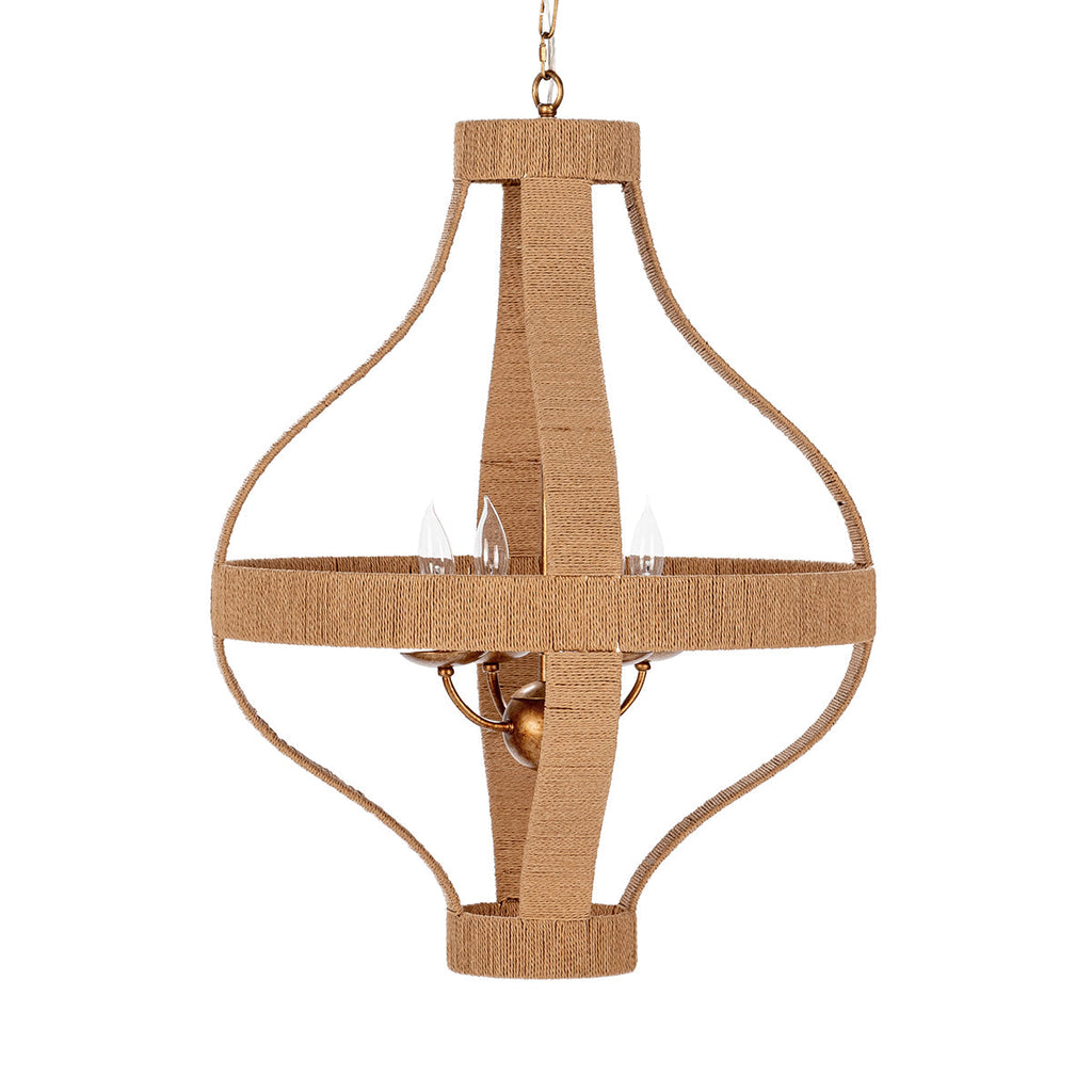 Gold Iron Rattan Round Pendant