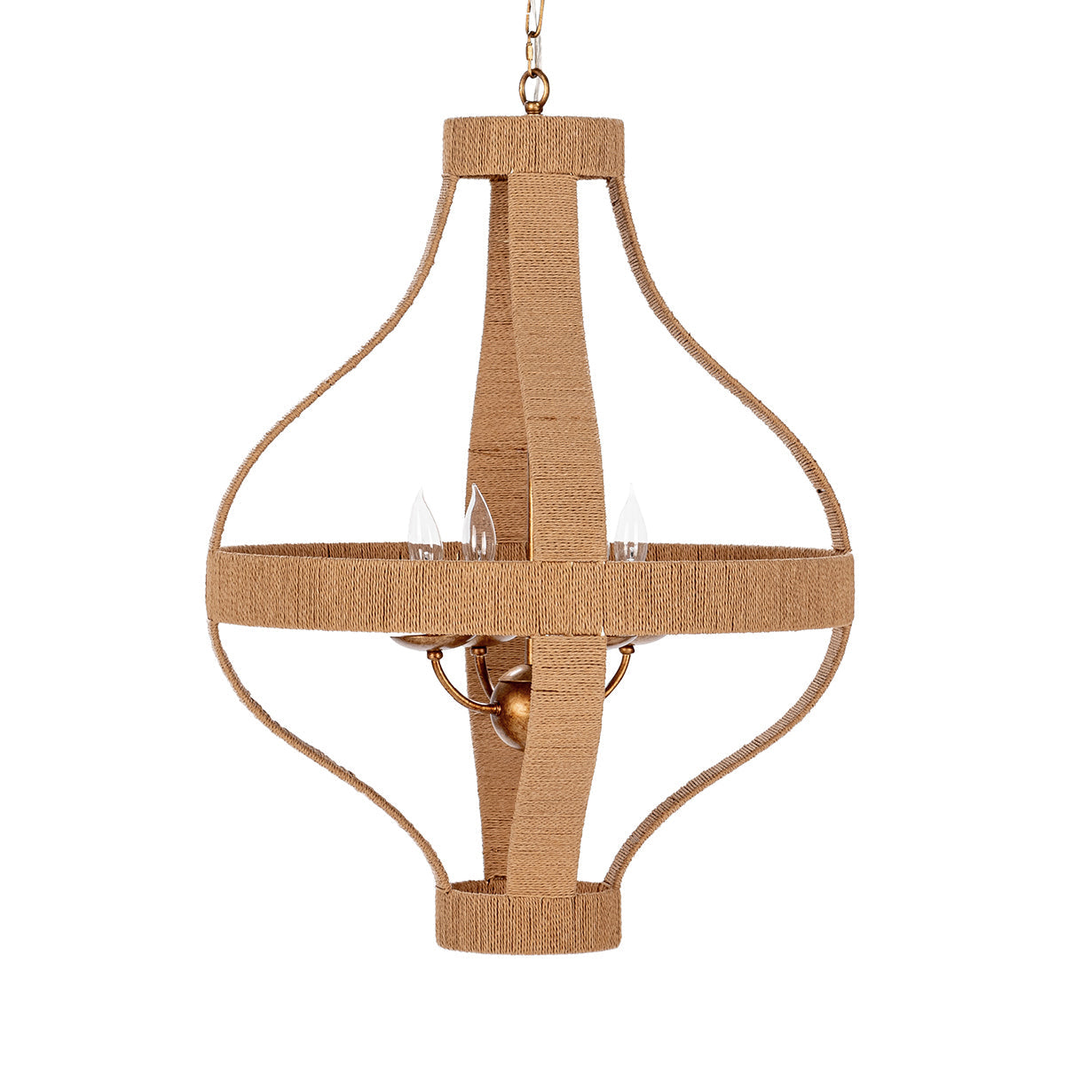 Gold Iron Rattan Round Pendant