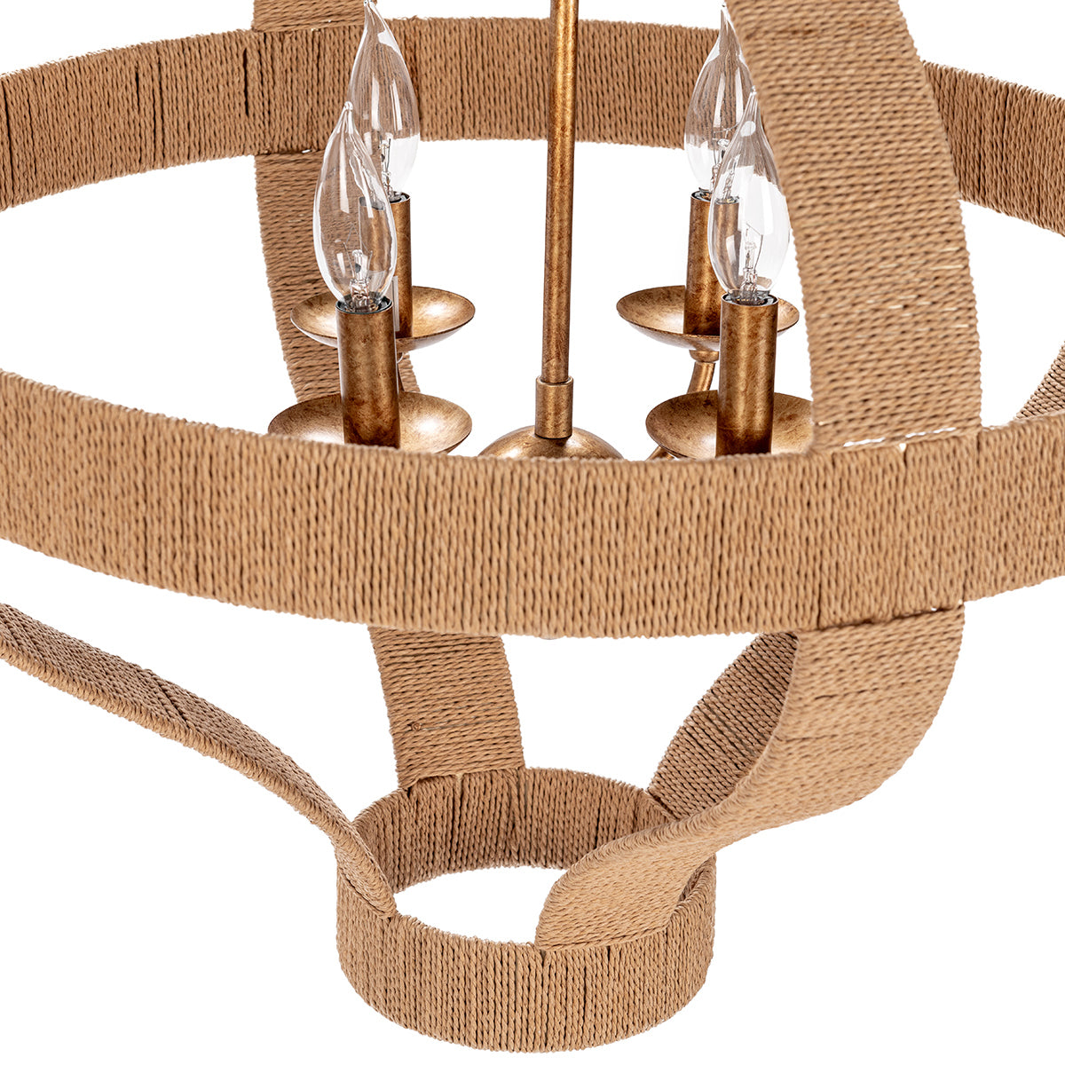 Gold Iron Rattan Round Pendant