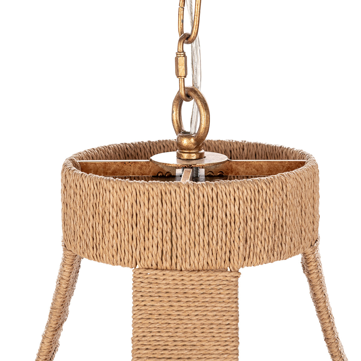 Gold Iron Rattan Round Pendant