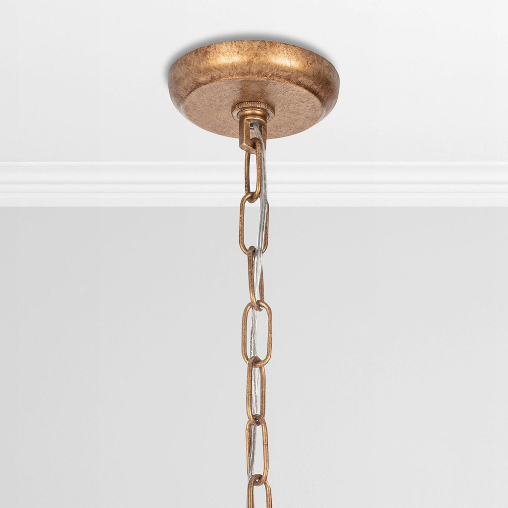 Gold Iron Rattan Round Pendant