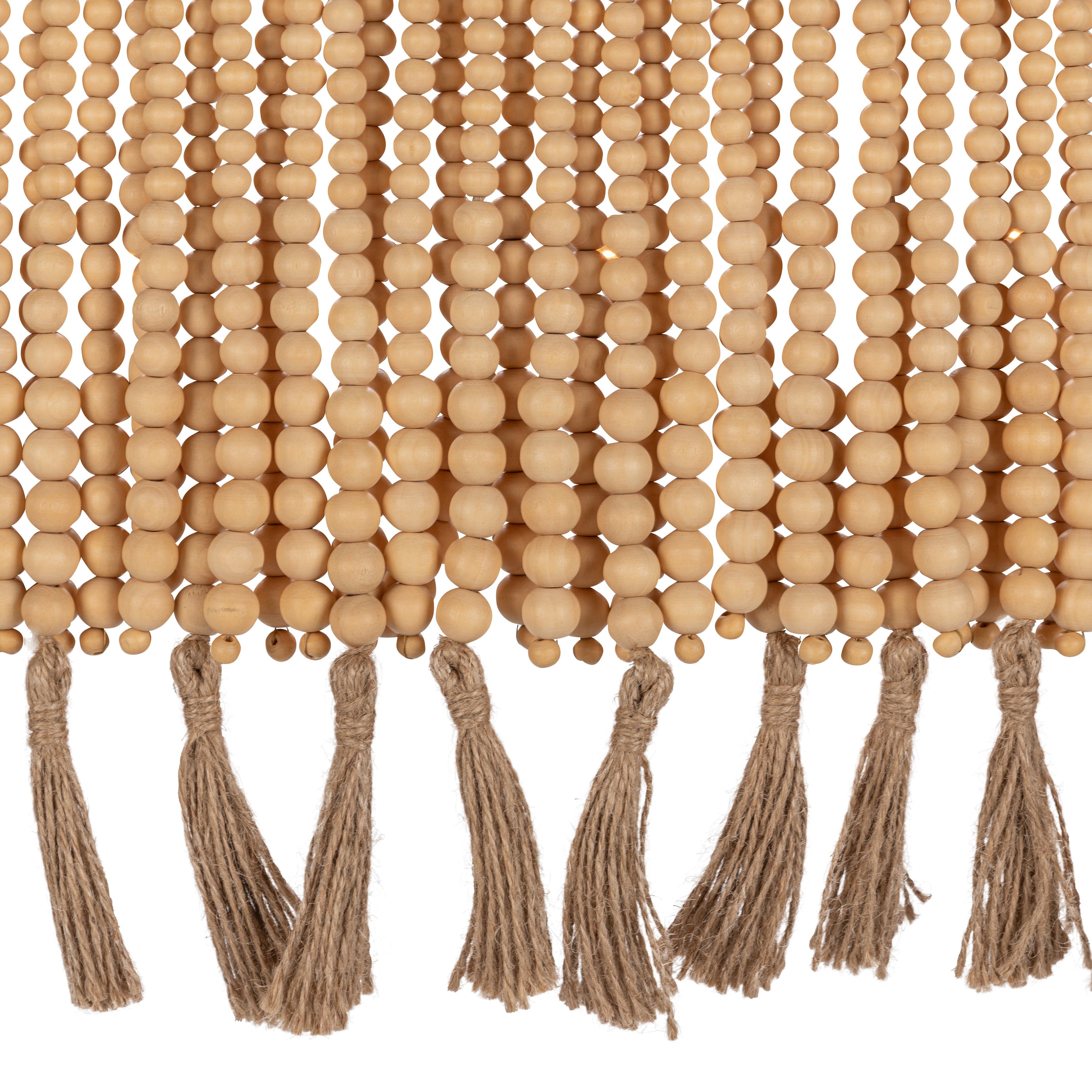 Wood Beaded Round Pendant