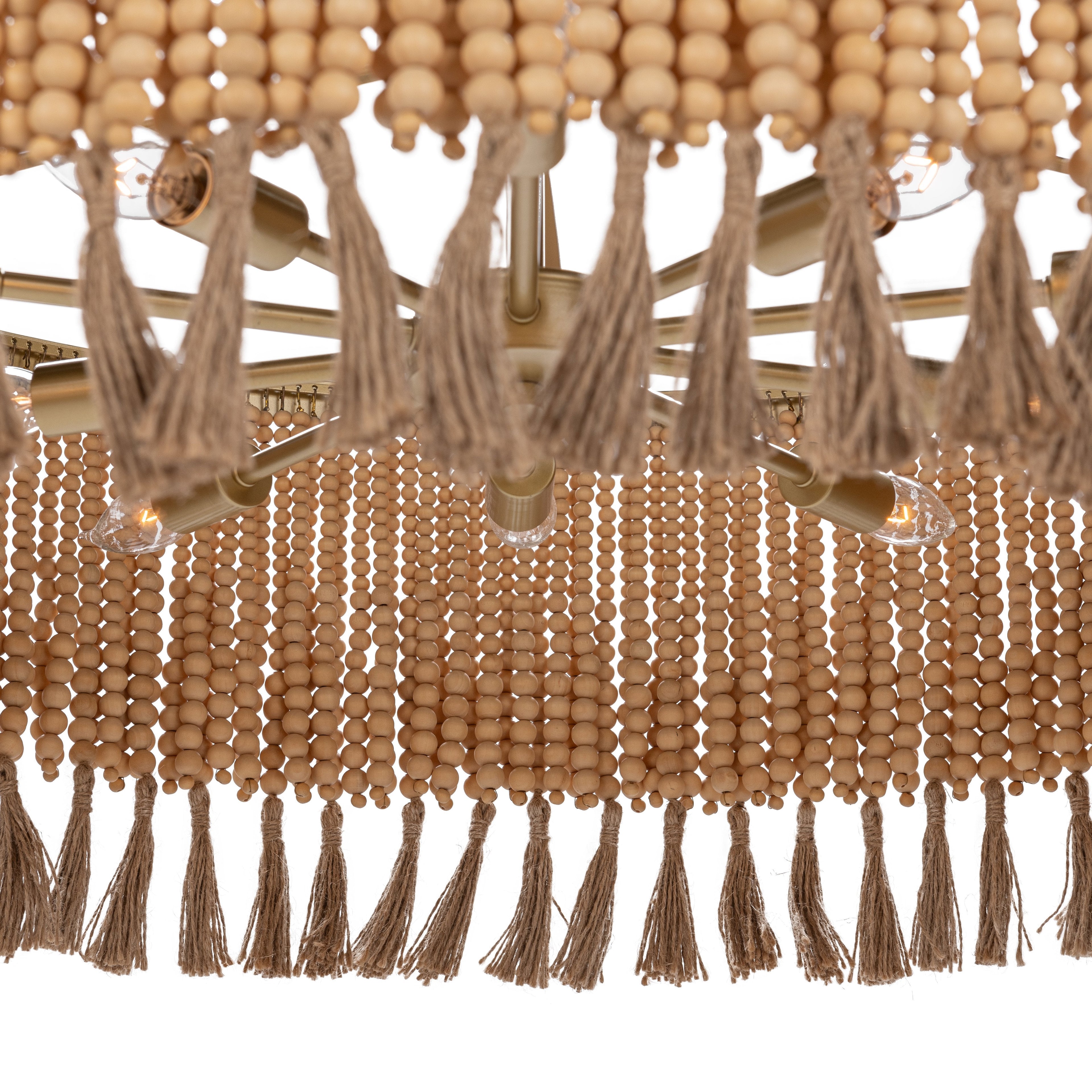 Wood Beaded Round Pendant